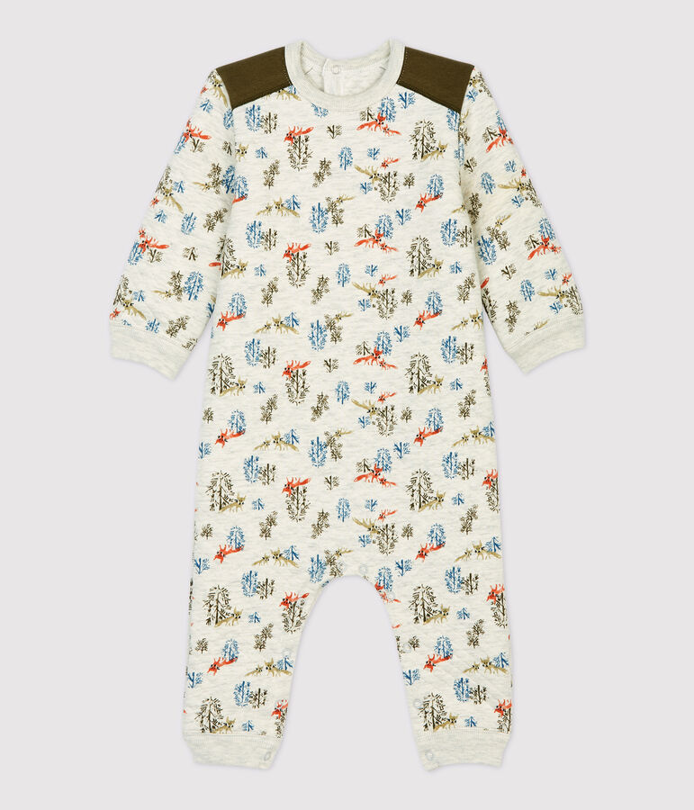 Gewatteerd jumpsuit baby. beige MONTELIMAR/wit MULTICO